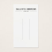 Einfache Schwarz-weiße Frischklappenkarte (Vorderseite)