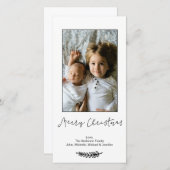 Einfache Schwarz-weiße frohe Weihnachten (Vorne/Hinten)