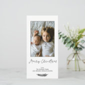 Einfache Schwarz-weiße frohe Weihnachten (Stehend Vorderseite)