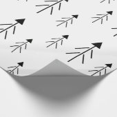 Einfache Schwarz-weiße frohe Weihnachtsbaumen Gesc Geschenkpapier (Ecke)