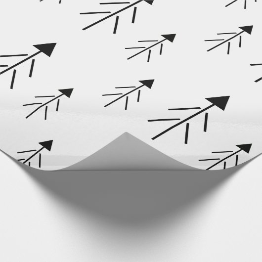 Einfache Schwarz-weiße frohe Weihnachtsbaumen Gesc Geschenkpapier (Ecke)