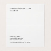 Einfache Schwarz-weiße, geklappte Visitenkarte Visitenkarten (Innenseite Aufgefaltet)