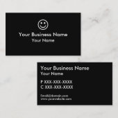 Einfache Schwarz-weiße Gesichtsgeschäftskarten Visitenkarte (Vorne/Hinten)