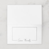 Einfache schwarz-weiße Gewohnheit Platzkarte (Außenseite Aufgefaltet)