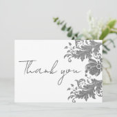 Einfache Schwarz-weiße Glitzer Blumenspitze Vielen Einladung (Stehend Vorderseite)