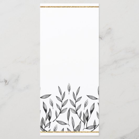 Einfache Schwarz-weiße Goldfolienauswahl für Hochz Programm (Rückseite)