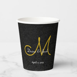 Einfache Schwarz-weiße Goldmedaille Pappbecher