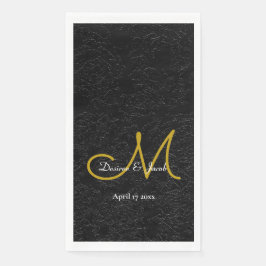 Einfache Schwarz-weiße Goldmedaille Serviette