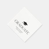 Einfache schwarz-weiße Graduierungskappe Serviette (Ecke)