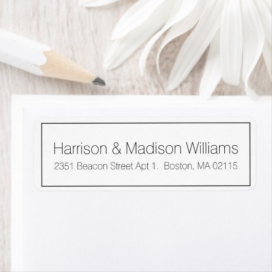 Einfache Schwarz-weiße Grenze moderne Rücksendeadr (Insitu)