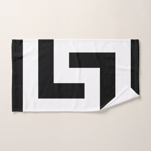 Einfache Schwarz-weiße griechische Schlüssel Badhandtuch Set (Handtuch)