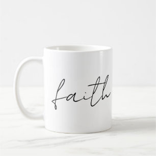 Einfache Schwarz-weiße Hand Schriftliche Glaubensk Kaffeetasse