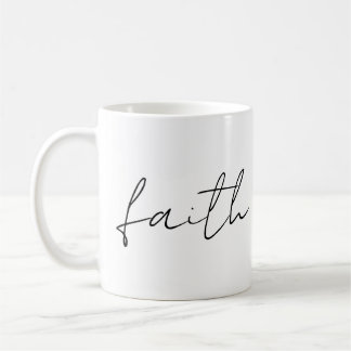 Einfache Schwarz-weiße Hand Schriftliche Glaubensk Kaffeetasse