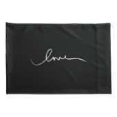 einfache Schwarz-weiße handgeschriebene Liebe Kissenbezug (Rückseite-Rechts)