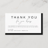 Einfache Schwarz-weiße handgeschriebene Skripte Vi Visitenkarte (Rückseite)