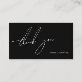 Einfache Schwarz-weiße handgeschriebene Skripte Vi Visitenkarte (Vorderseite)