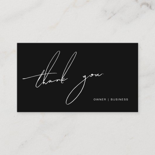 Einfache Schwarz-weiße handgeschriebene Skripte Vi Visitenkarte (Vorderseite)