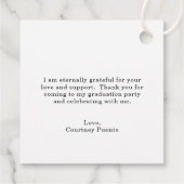 Einfache Schwarz-weiße Hauptplatine Moderner Absch Geschenkanhänger (Rückseite)