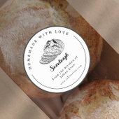 Einfache, schwarz-weiße, hausgemachte Quetschheber Runder Aufkleber