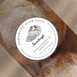 Einfache, schwarz-weiße, hausgemachte Quetschheber Runder Aufkleber