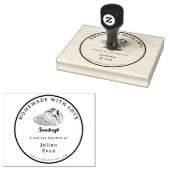 Einfache, schwarz-weiße, hausgemachte Sourdough Gummistempel (Stempel)