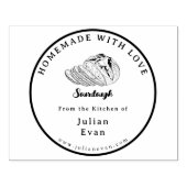 Einfache, schwarz-weiße, hausgemachte Sourdough Gummistempel (Prägung)