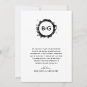 Einfache Schwarz-weiße Hochzeit Dankeskarte (Vorderseite)