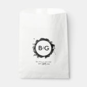Einfache Schwarz-weiße Hochzeit Geschenktütchen (Vorderseite)
