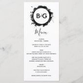 Einfache Schwarz-weiße Hochzeit Menükarte (Vorderseite)