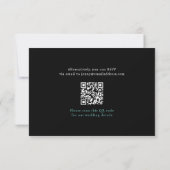 Einfache Schwarz-weiße Hochzeit mit QR-Code RSVP Karte (Rückseite)