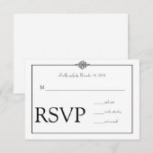 Einfache Schwarz-weiße Hochzeit RSVP Karte (Vorne/Hinten)