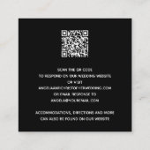 Einfache Schwarz-weiße Hochzeit RSVP QR Code Begleitkarte (Rückseite)
