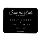 Einfache Schwarz-weiße Hochzeit speichern Sie das  Magnet (Horizontal)