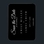 Einfache Schwarz-weiße Hochzeit speichern Sie das  Magnet<br><div class="desc">Einfache,  klassische Schwarz-Weiß-Hochzeit speichern Sie das Date Magnet</div>