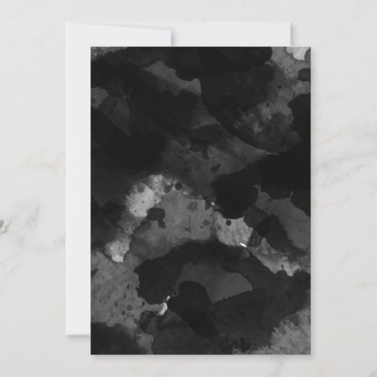 Einfache Schwarz-weiße Hochzeit speichern Sie das  Save The Date (Rückseite)