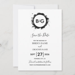 Einfache Schwarz-weiße Hochzeit speichern Sie das  Save The Date