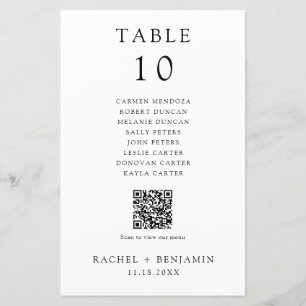 Einfache Schwarz-weiße Hochzeitkarte QR-Code