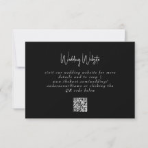 Einfache schwarz-weiße Hochzeits-QR-Code-Website-R
