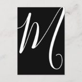 Einfache Schwarz-weiße Hochzeitsdetails Begleitkarte (Rückseite)