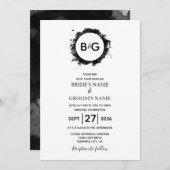 Einfache Schwarz-weiße Hochzeitseinladungen Einladung (Vorne/Hinten)