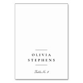 Einfache Schwarz-weiße Hochzeitsfeier Platzkarte Tischnummer (Vorderseite)