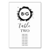 Einfache Schwarz-weiße Hochzeitsgäste Tischnummer (Vorderseite)