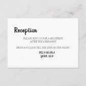 Einfache Schwarz-weiße Hochzeitskarte Begleitkarte (Vorderseite)