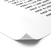 Einfache Schwarz-weiße Hochzeitskarte Poster (Ecke)