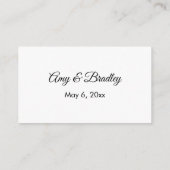 Einfache Schwarz-weiße Hochzeitskarten für die Web Begleitkarte (Rückseite)