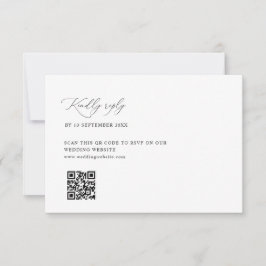 einfache schwarz-weiße Hochzeitskennzahl QR Code R Dankeskarte