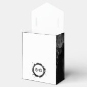 Einfache Schwarz-weiße Hochzeitsohle Geschenkschachtel (Geöffnet)