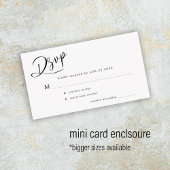 Einfache Schwarz-weiße Hochzeitsschrift rsvp Begleitkarte