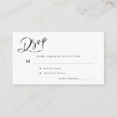 Einfache Schwarz-weiße Hochzeitsschrift rsvp Begleitkarte (Vorderseite)
