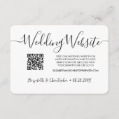 Einfache Schwarz-weiße Hochzeitswebsite QR Code Fo Begleitkarte (Vorderseite)